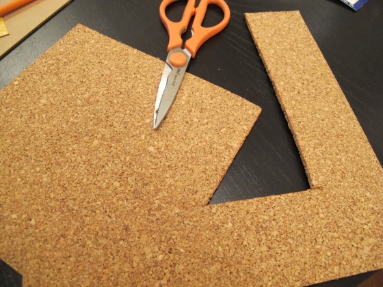 cork board scissors shadow box frame