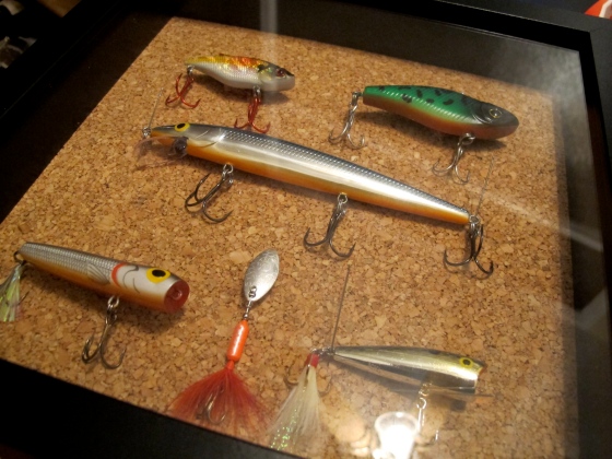 arts and crafts fishing lure shadow box